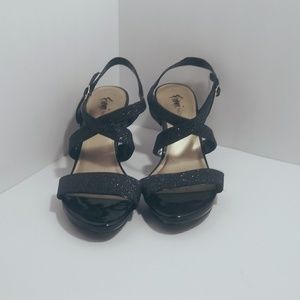 Fioni Night Black Sparkly Heels size 10